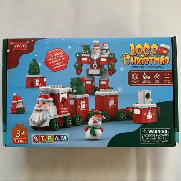 🆕 - 73 pc Christmas Kids Train/Robot Transformer STEM Building Construction Toy - Picture 2 of 16